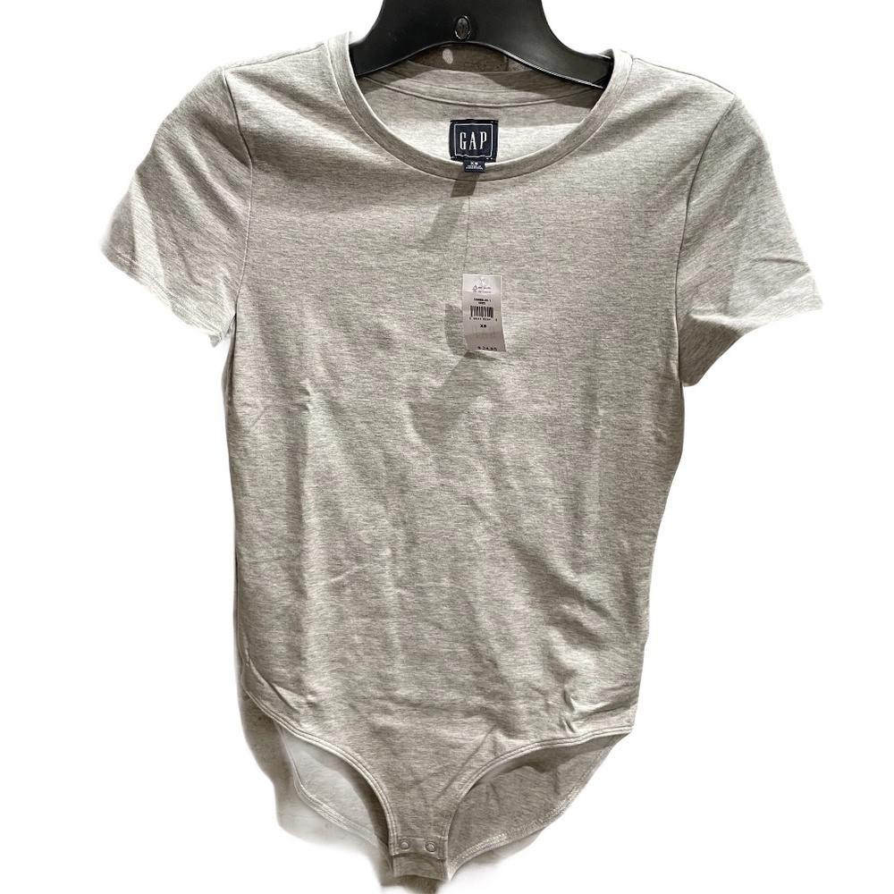 ❤️ GAP HEATHER GREY SHORT SLEEVE BODYSUIT SIZE XS NEW